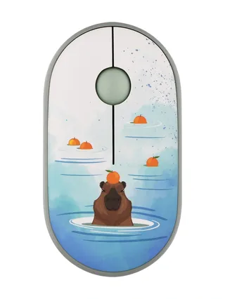 2E MF300 Silent WL BT CAPYBARA:TANGERINE simsiz sichqoncha