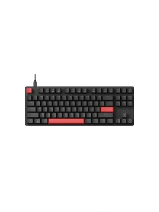Клавиатура механическая Lemokey X1 87Key, Keychron Brown, USB-A, QMK/VIA, EN/KZ/RU, Red led, черный