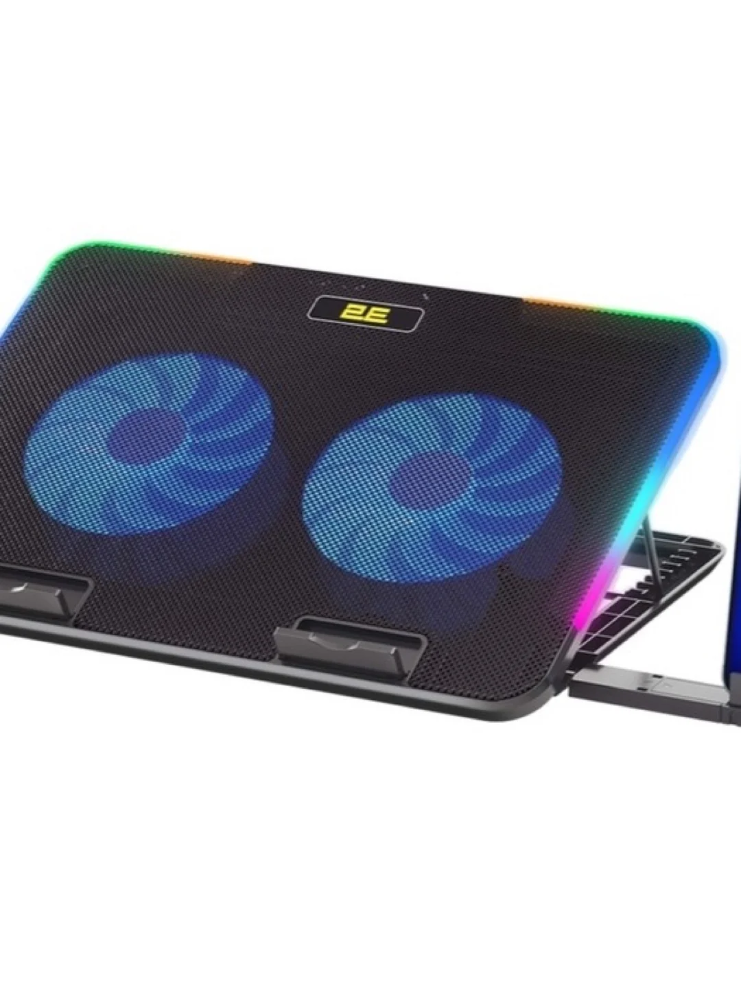 Подставка для ноутбука 2E GAMING CPG-001 V2, до 15.6", 2xUSB-A, держатель для телефона, RGB, черный 3