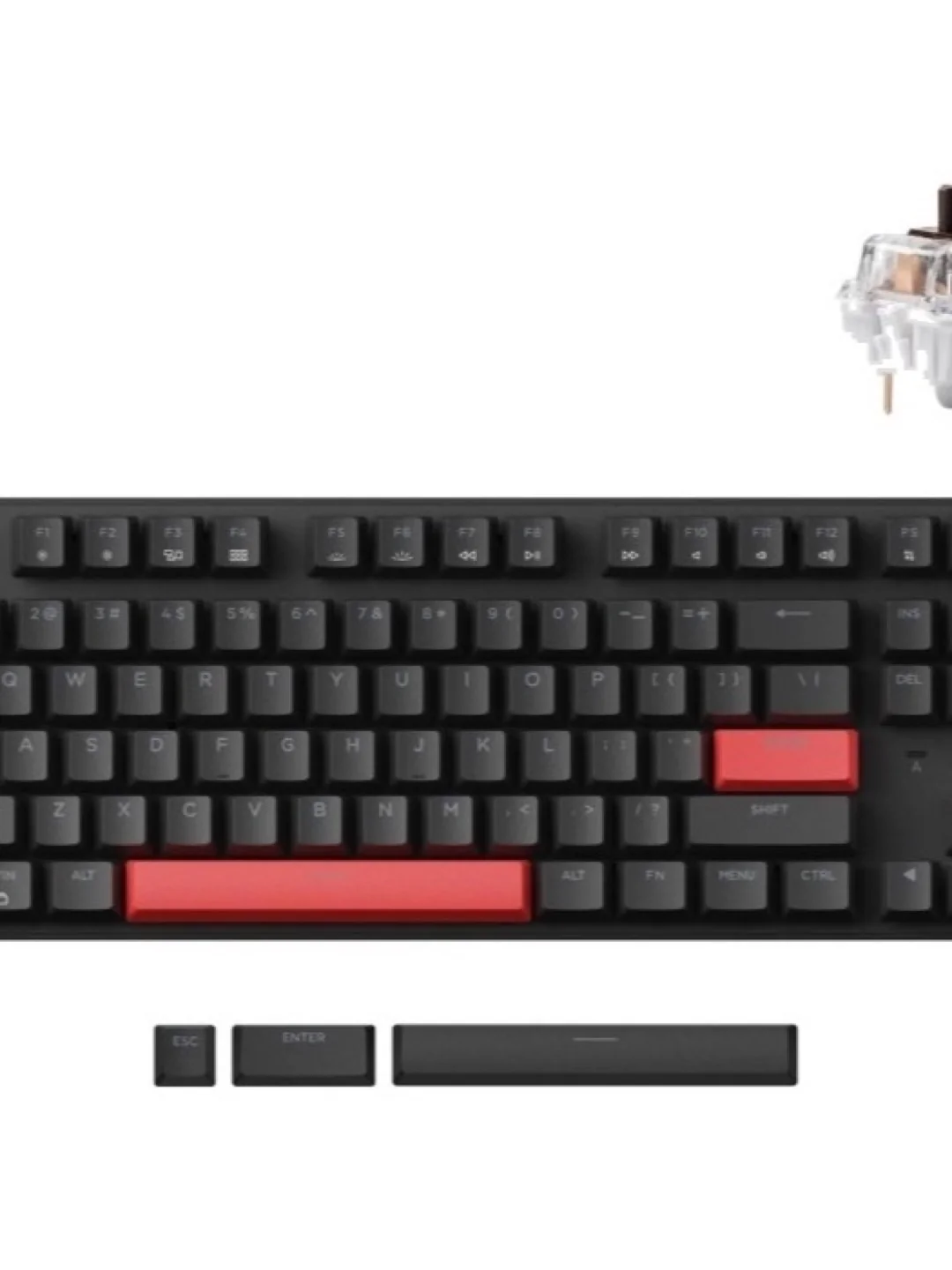 Клавиатура механическая Lemokey X1 87Key, Keychron Brown, USB-A, QMK/VIA, EN/KZ/RU, Red led, черный
