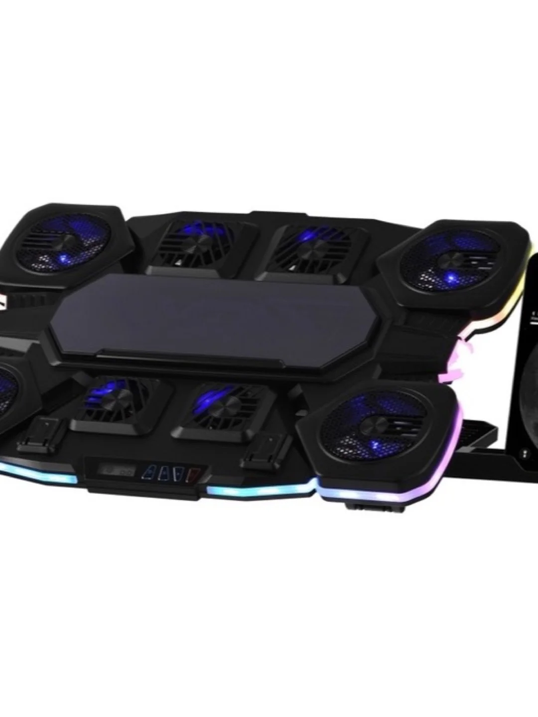 Подставка для ноутбука 2E GAMING CPG-012, до 17.3", 1xUSB-C, LCD/semiconductor cooling pad, RGB, чёрный 2