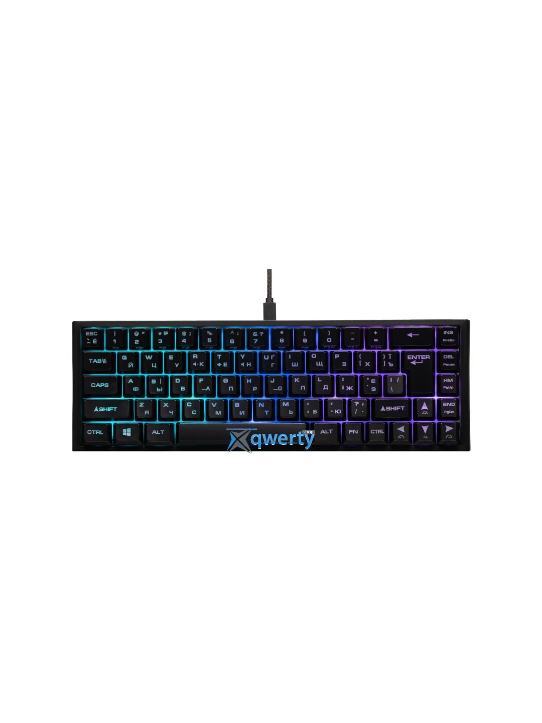 Клавиатура игровая 2E GAMING KG350 RGB 68key USB Black Ukr