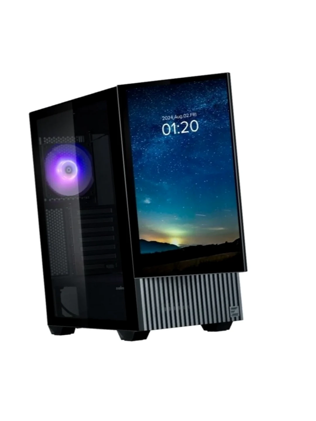 Корпус Zalman Z10 DS, без БП, 2xUSB3.0, 1xUSB Type-C, 2х120мм, 1x120мм ARGB, TG Side Panel, ATX, Monitor, чёрный 2