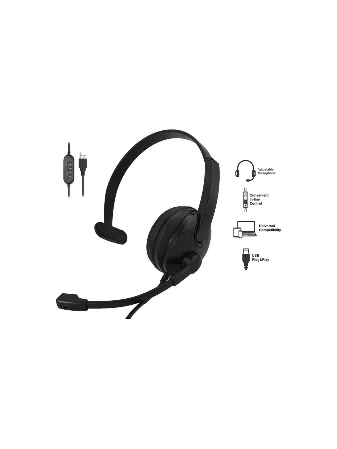 Гарнитура для ПК 2E CH12 Mono On-Ear USB