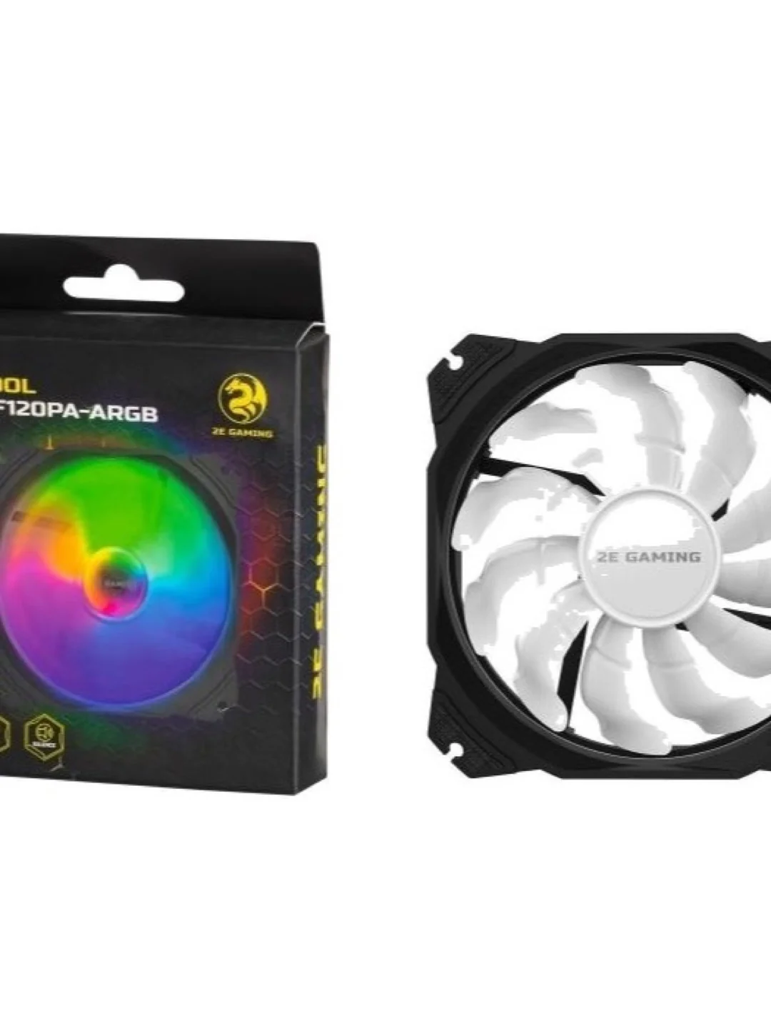 Корпусной вентилятор 2E GAMING AIR COOL (ACF120PA-ARGB ), 120мм, 2510-4pin + 5V 3pin RGB, белые лопасти, черная рамка
