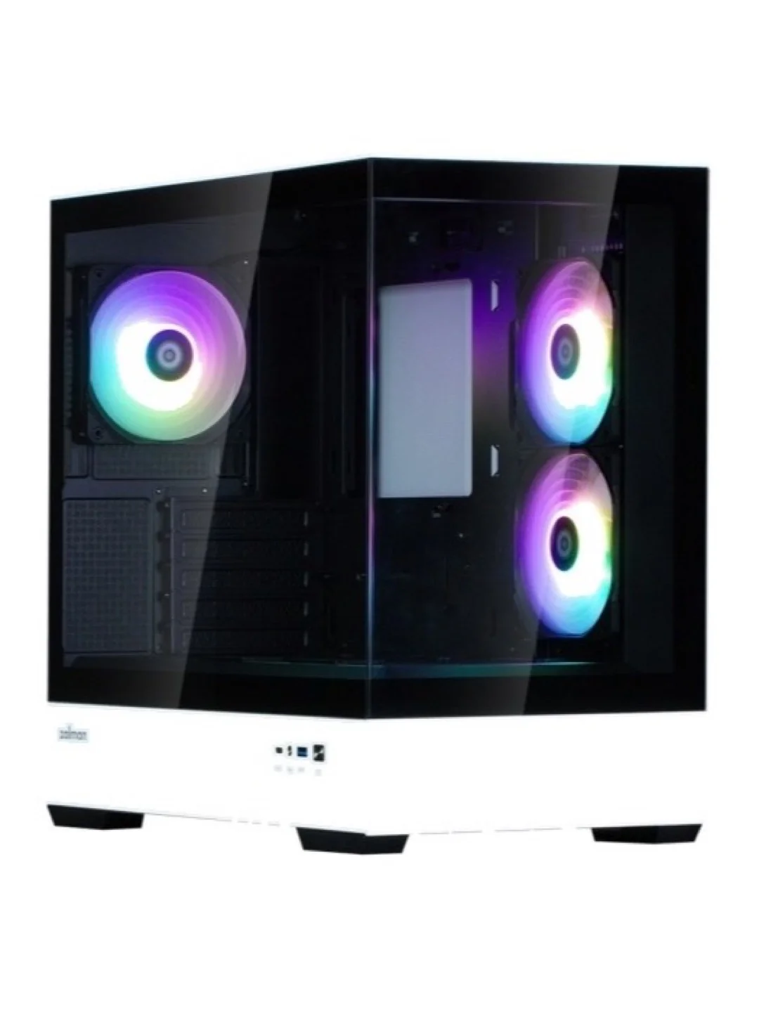 Корпус Zalman P30 без БП, 1xUSB3.0, 1xUSBType-C, 3x120мм ARGB, VGA 420мм, LCS ready, TG Side Panel, mATX, чёрный/белый