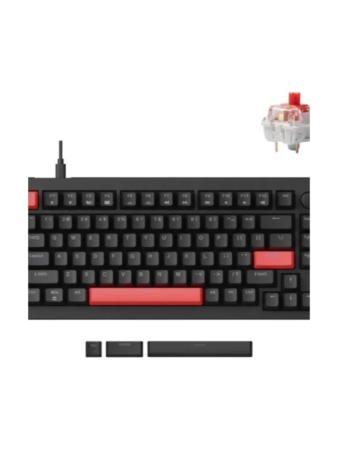 Клавиатура механическая Lemokey X4 84Key, Keychron Red, USB-A, QMK, EN/UZ/RU, Red led, черный X4-A1-UZ