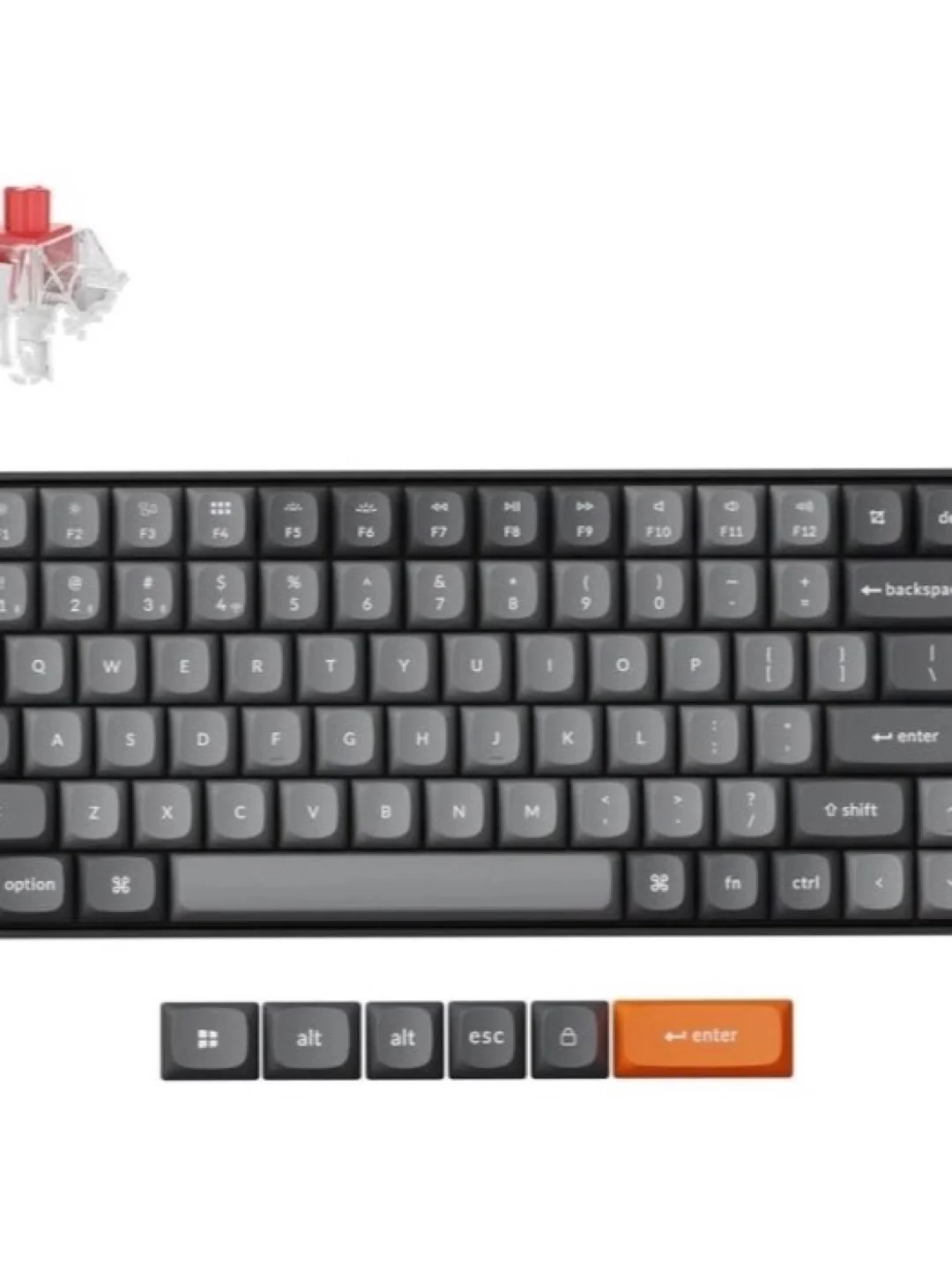 Клавиатура механическая Keychron K2 MAX 84Key, K super Red, WL/BT/USB-A, QMK, EN/RU/UZ, White Led, черный K2M-A1-UZ