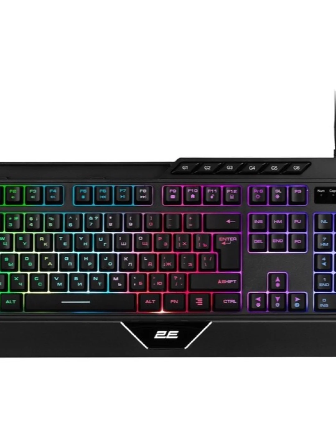 Клавиатура мембранная проводная 2E GAMING KG315 110key, USB-A, EN/RU, RGB, чёрный 2