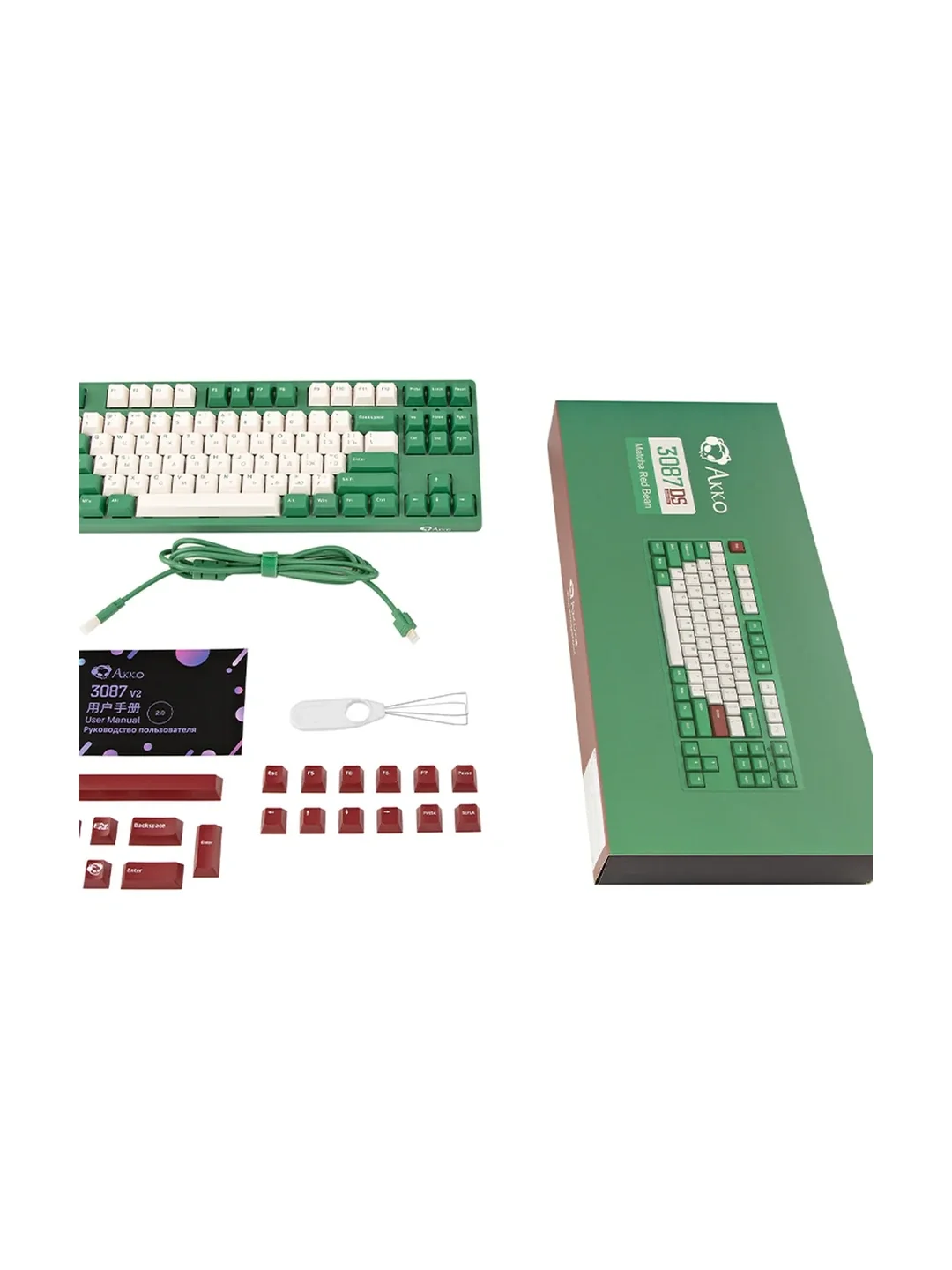 Клавиатура Akko 3087 V2 Matcha Red Bean Cherry Silent Red