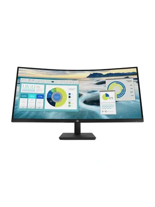 HP - 34" P34hc G4 Curved Monitor, VA, 5ms, 100Hz, WQHD (3440x1440), HDMI, DisplayPort, TypeC, Black