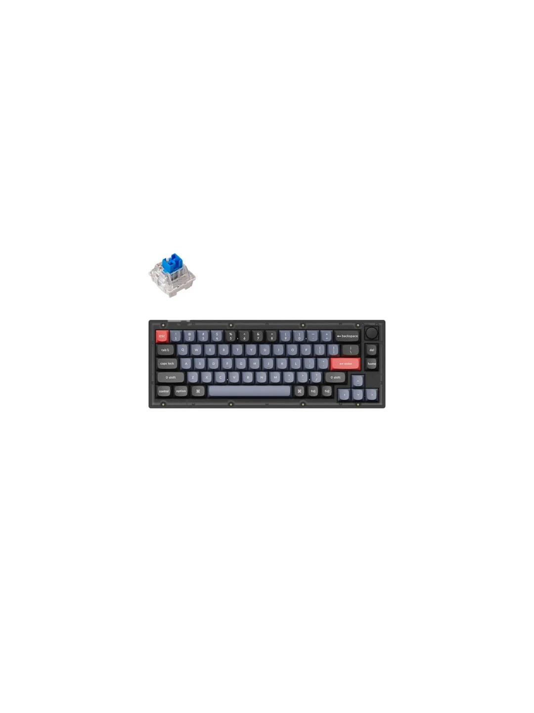 Клавиатура Keychron V2 68 Key QMK Keychron K PRO Blue Hot-Swap RGB Knob Frosted Black