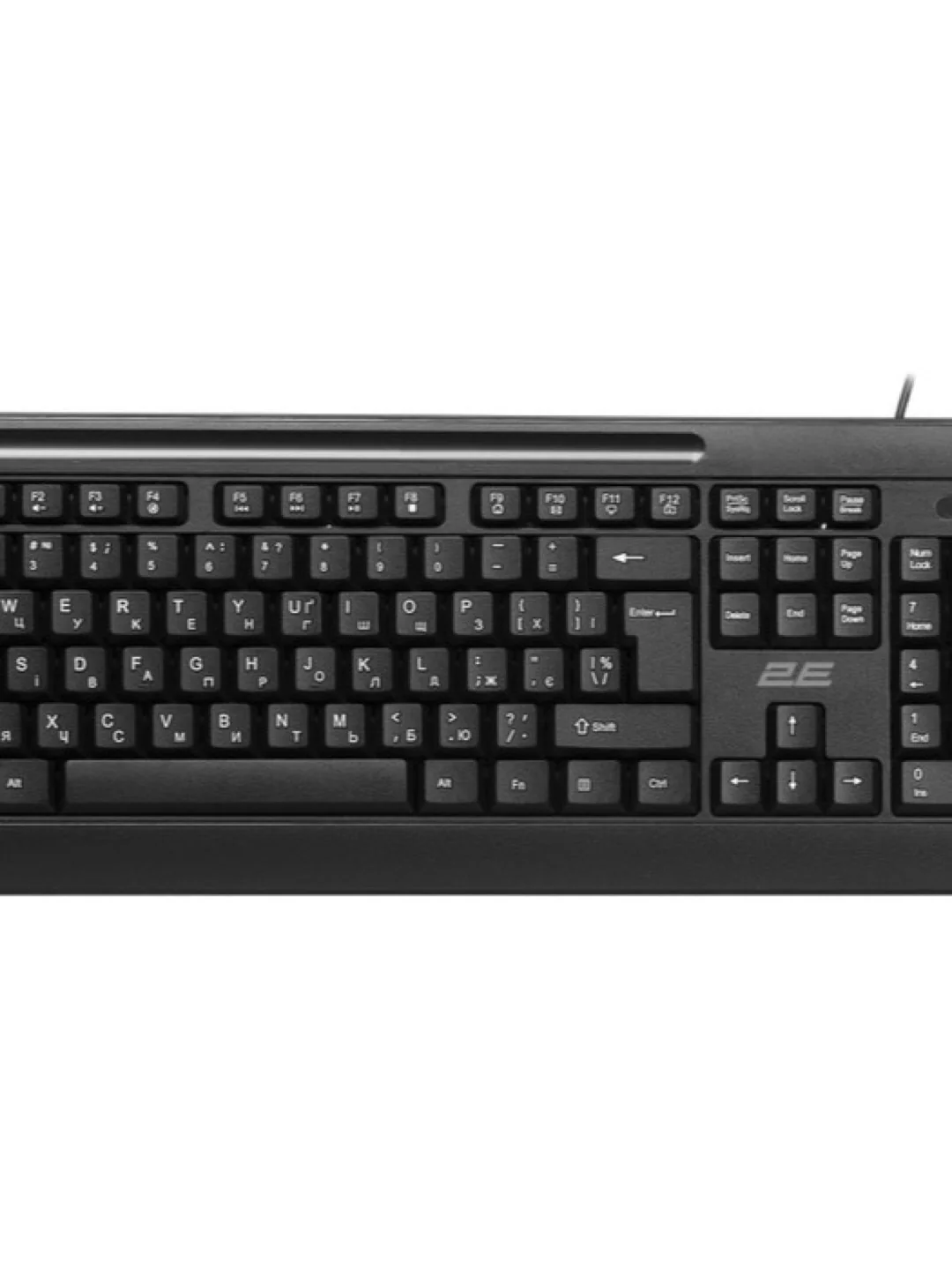 Клавиатура мембранная 2E KM1040 104key, USB-A, EN/UK, чёрный 2