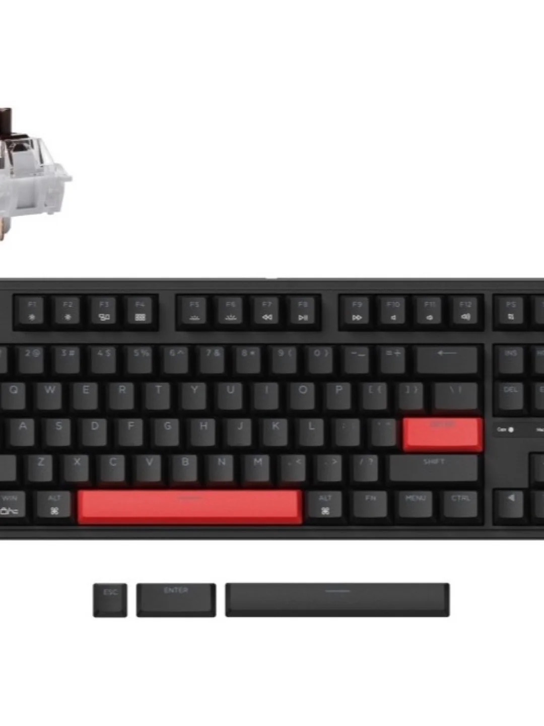 Keyboard Mechanical Keychron C3 Pro 87Key, K pro Brown, USB-A, QMK, Hot-swap, EN/RU/UZ, Red Led