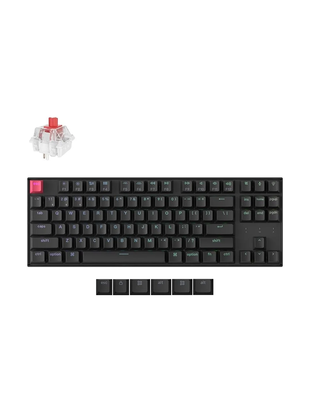 Keychron V2 68 Key QMK Keychron K PRO Red Hot-Swap RGB Knob Carbon Black klaviaturasi 3