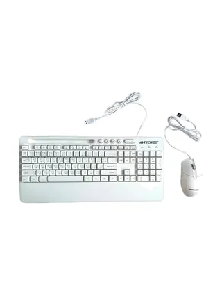 Комплект клавиатура и мышь проводной AVTECH PRO C303 (White)