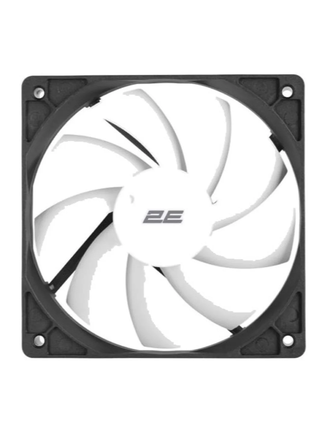 Корпусной вентилятор 2E OEM (F120-S), 120мм, 3pin, белые лопасти, черная рамка