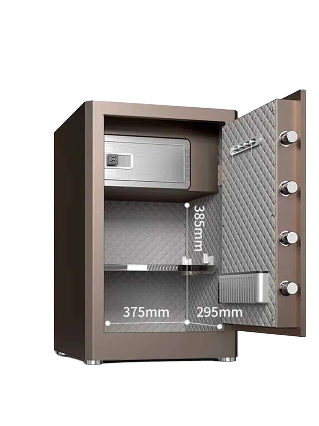 Сейф H600*W380*D360 с отпечатком (зол) AE66-ZM Deli 2