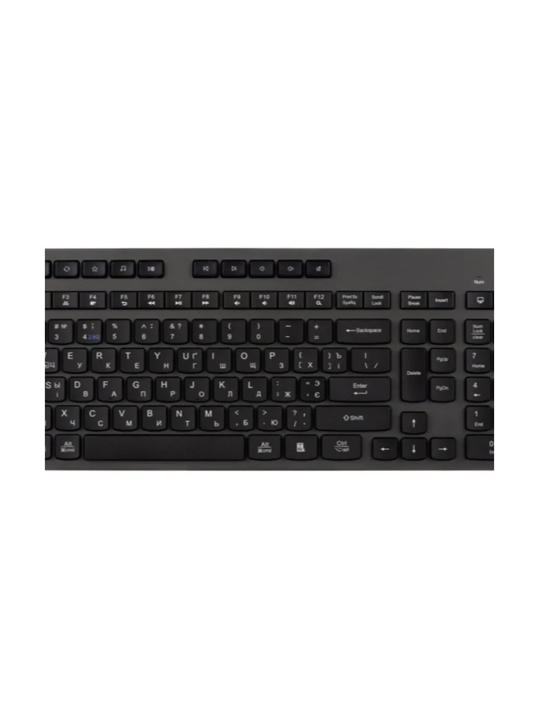 Беспроводная мембранная клавиатура 2E KS280 120key, WL/BT, EN/UK/RU, silent, black-grey 2