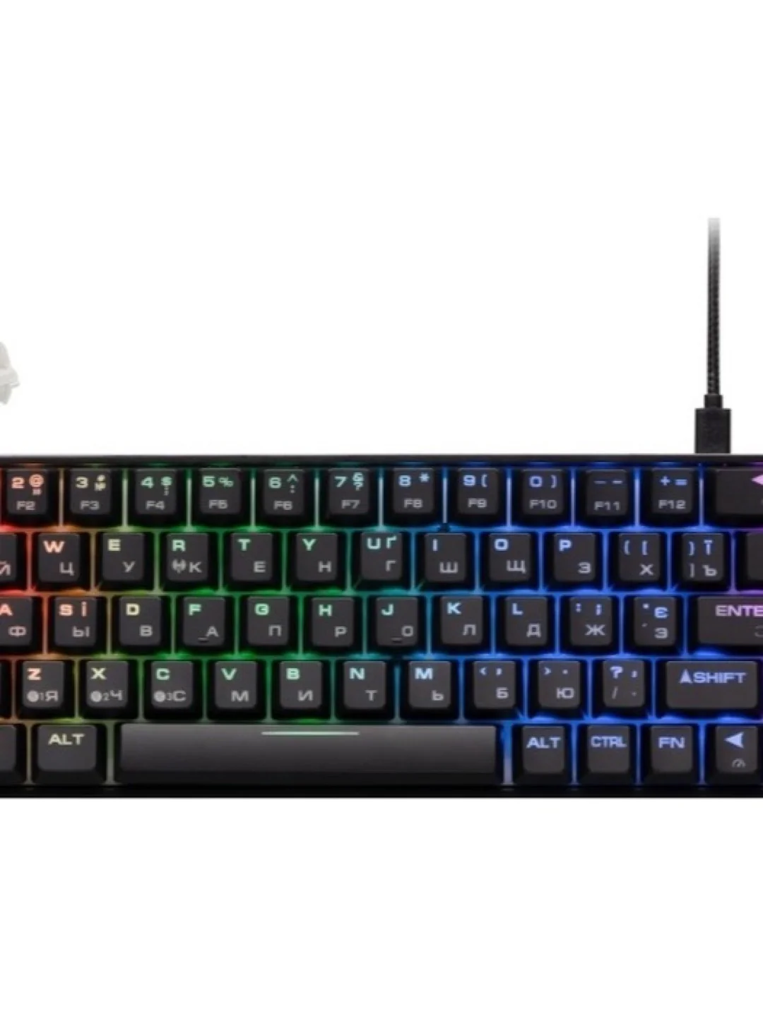 Клавиатура игровая 2E GAMING KG380 RGB 68key Gateron Red Switch BT/USB Black Ukr 2
