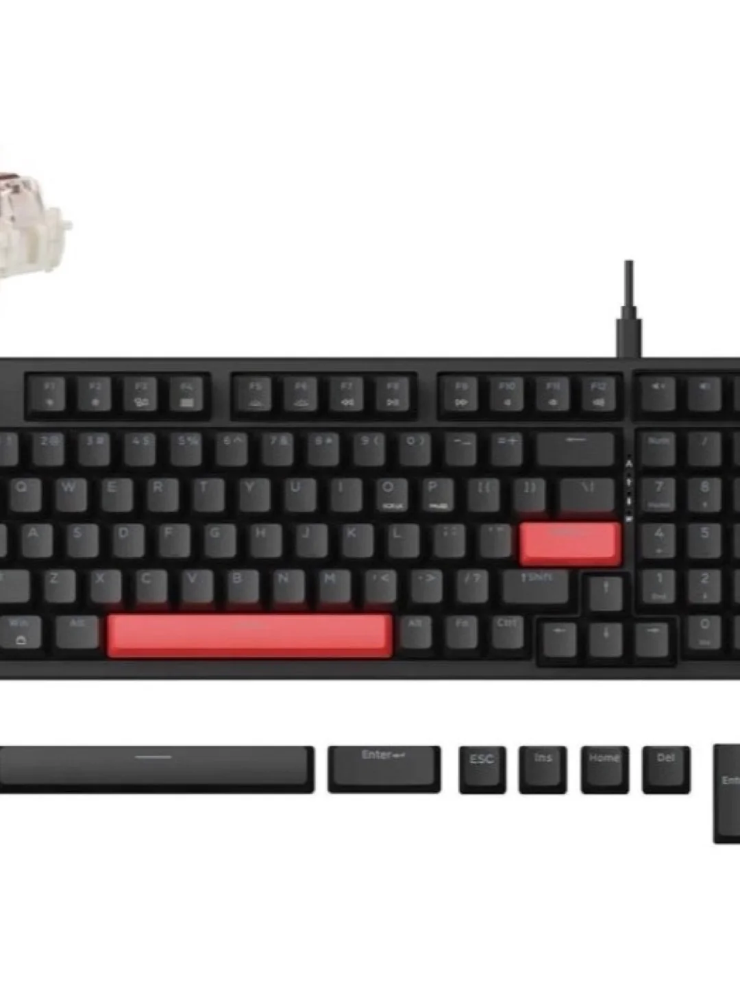 Клавиатура механическая Lemokey X5 104Key, Keychron Brown, USB-A, QMK, EN/UZ/RU, Red Led, черный X5-A3-UZ