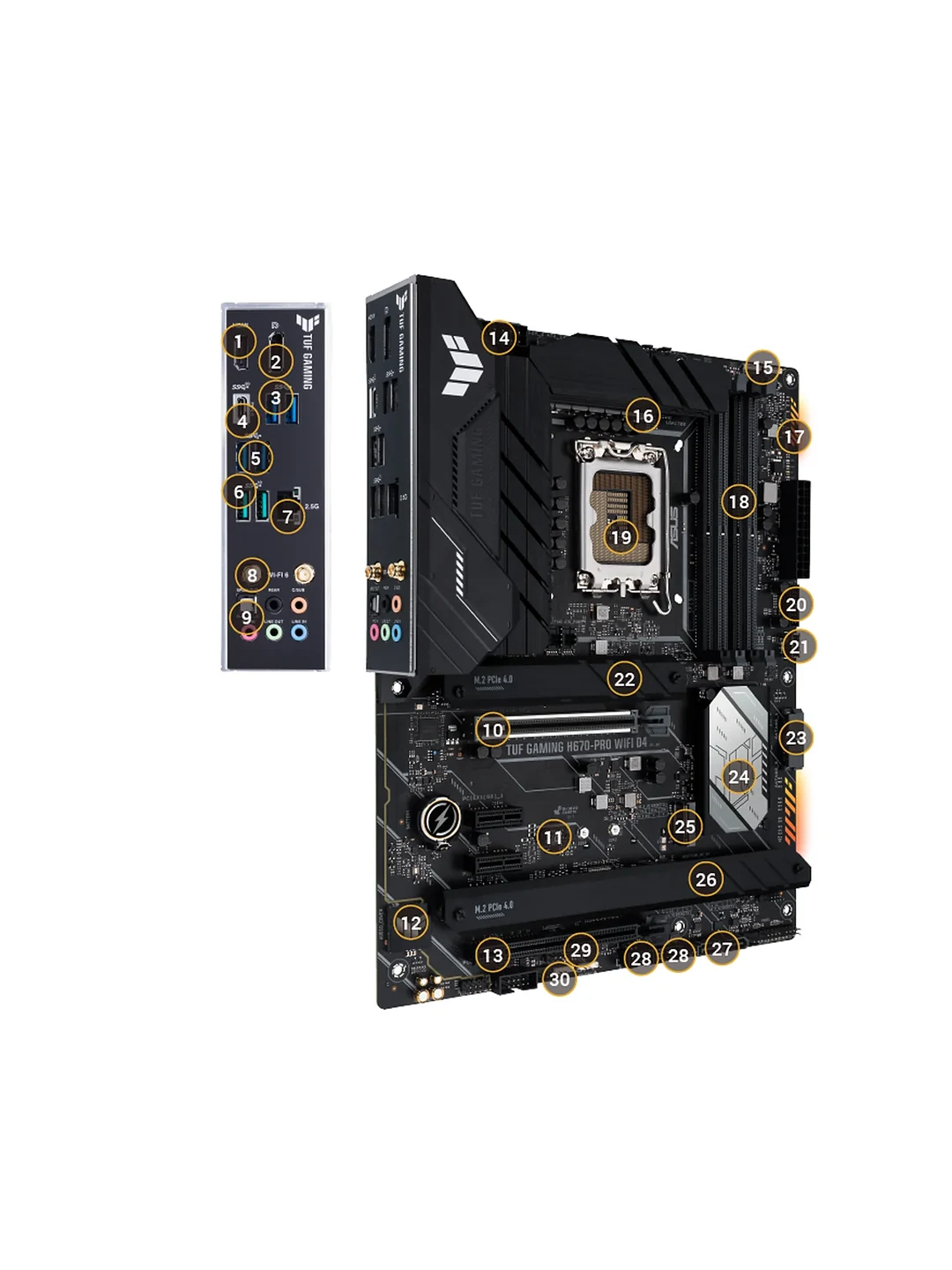 MOTHERBOARD ASUS TUF H670-PRO D4 WIFI (Aksiya) 2