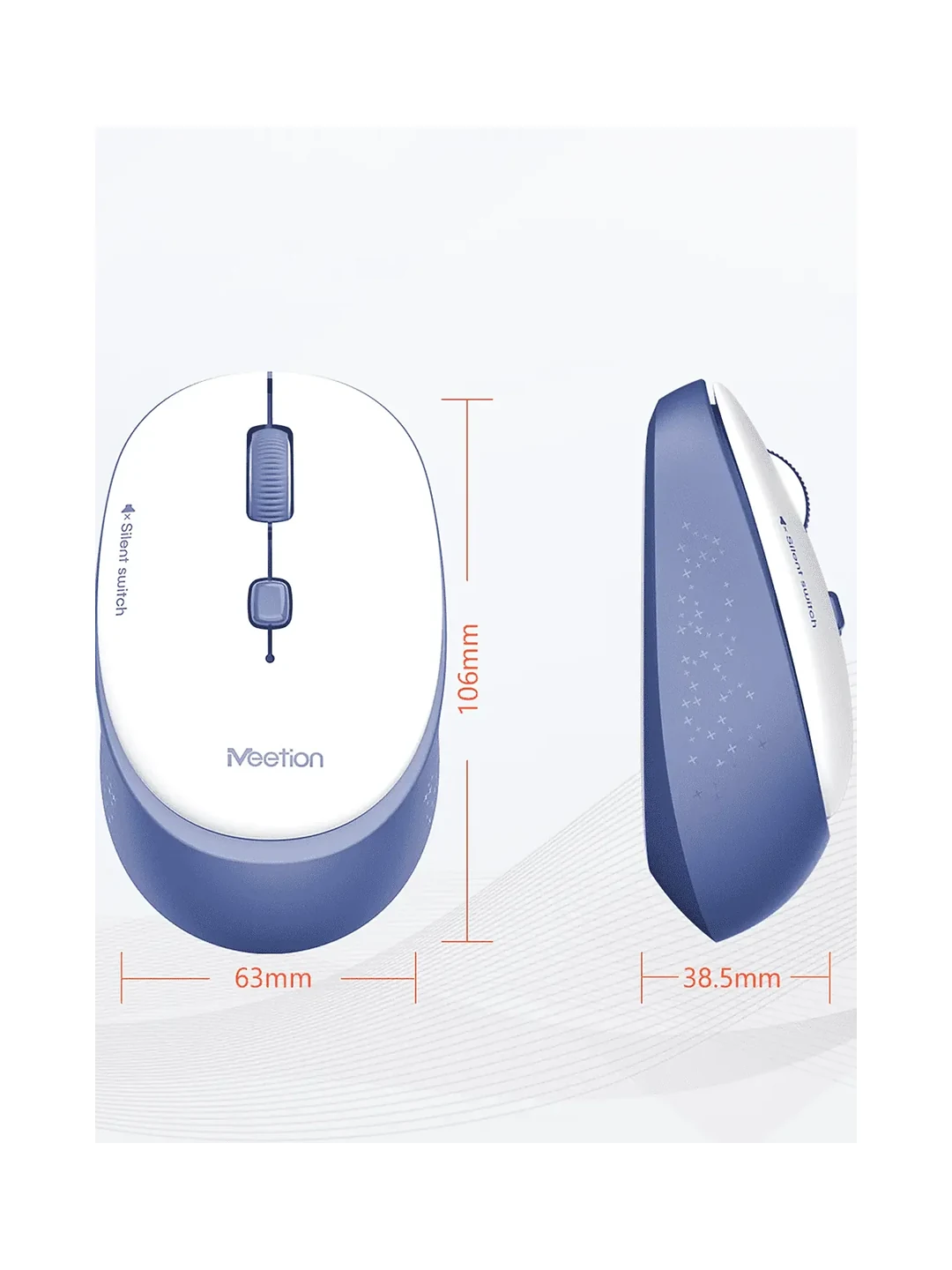 MOUSE WIRELESS R571 WHITE BLUE MEETION 2
