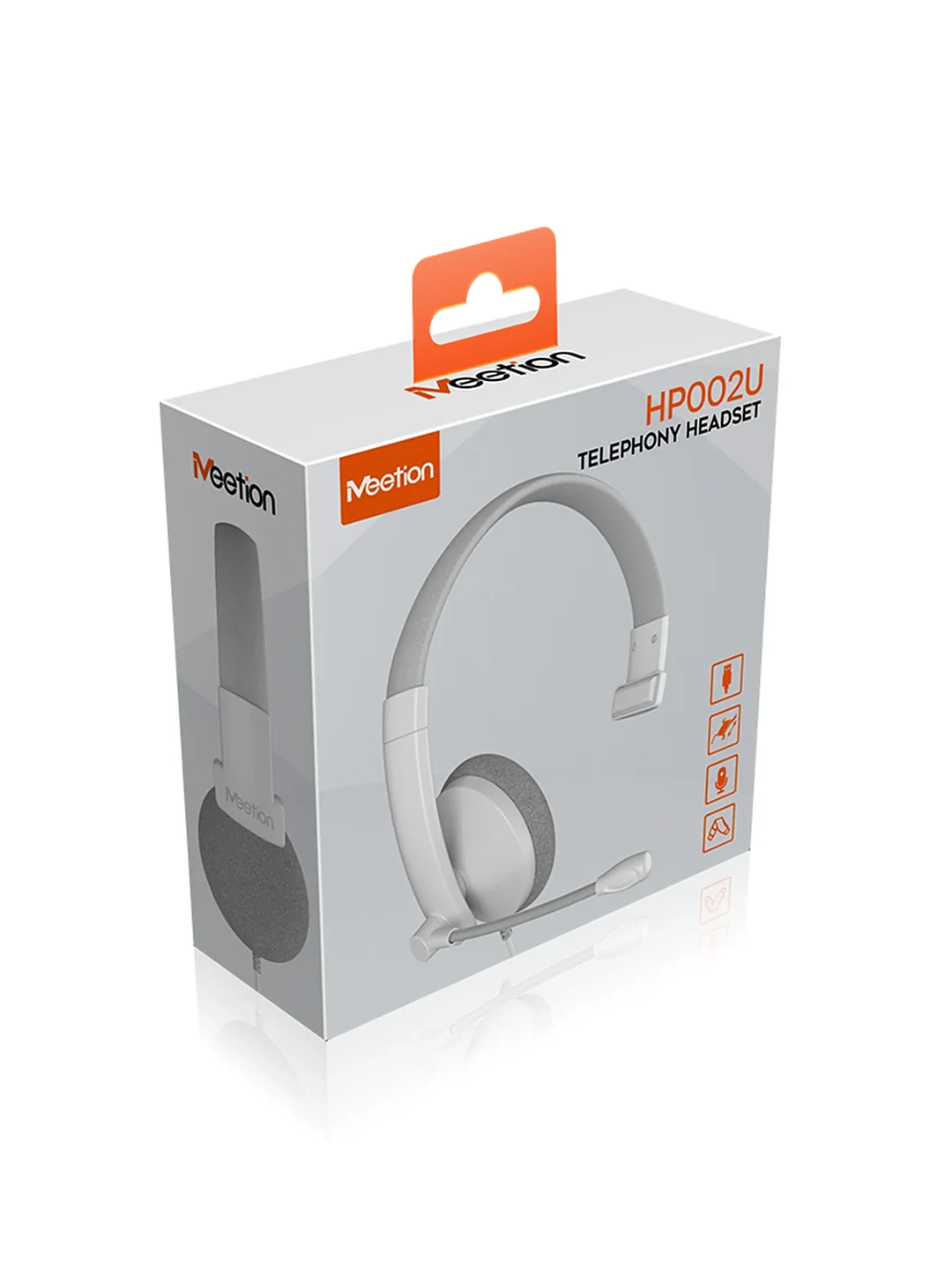HEADSET HP002U WHITE GRAY MEETION