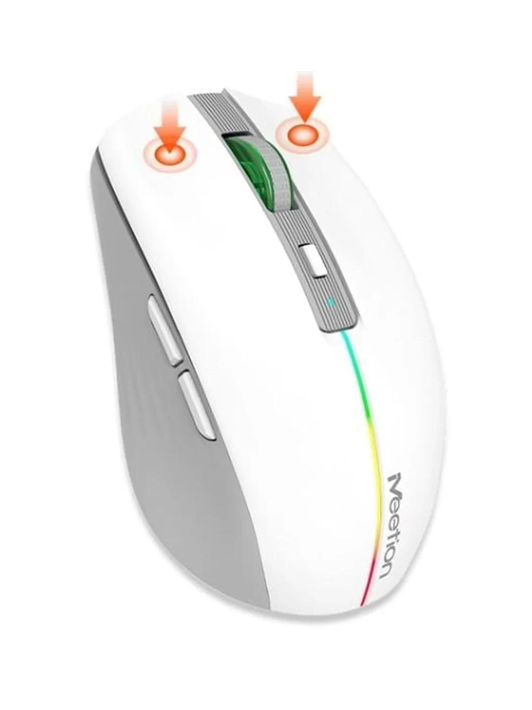 MOUSE WIRELESS BTM002 WHITE GREY MEETION 2