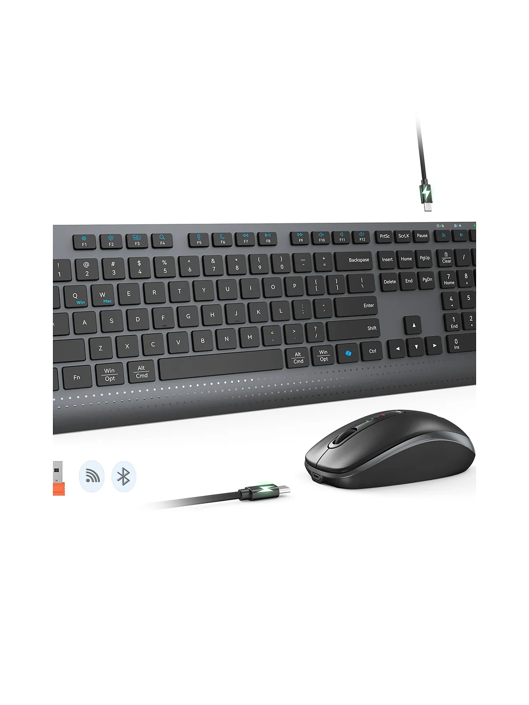 KEYBOARD WIRELESS COMBO C2000 BLACK MEETION 2